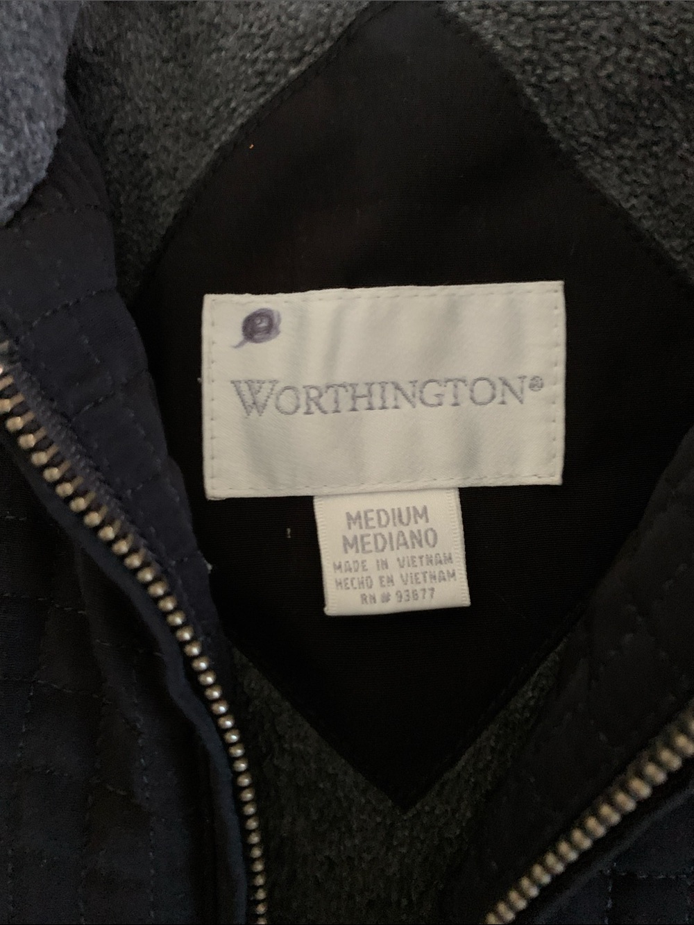 Worthington Black Quilted women’s Pea Coat with Contrast Collar - Picture 2 of 4